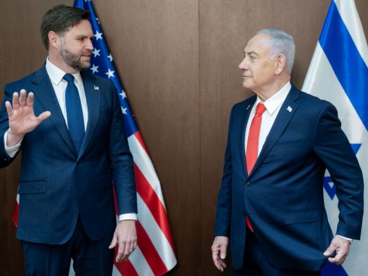Treffen von US-Vizepräsident Vance mit Premier Netanyahu Treffen von US-Vizepräsident Vance mit Premier Netanyahu
