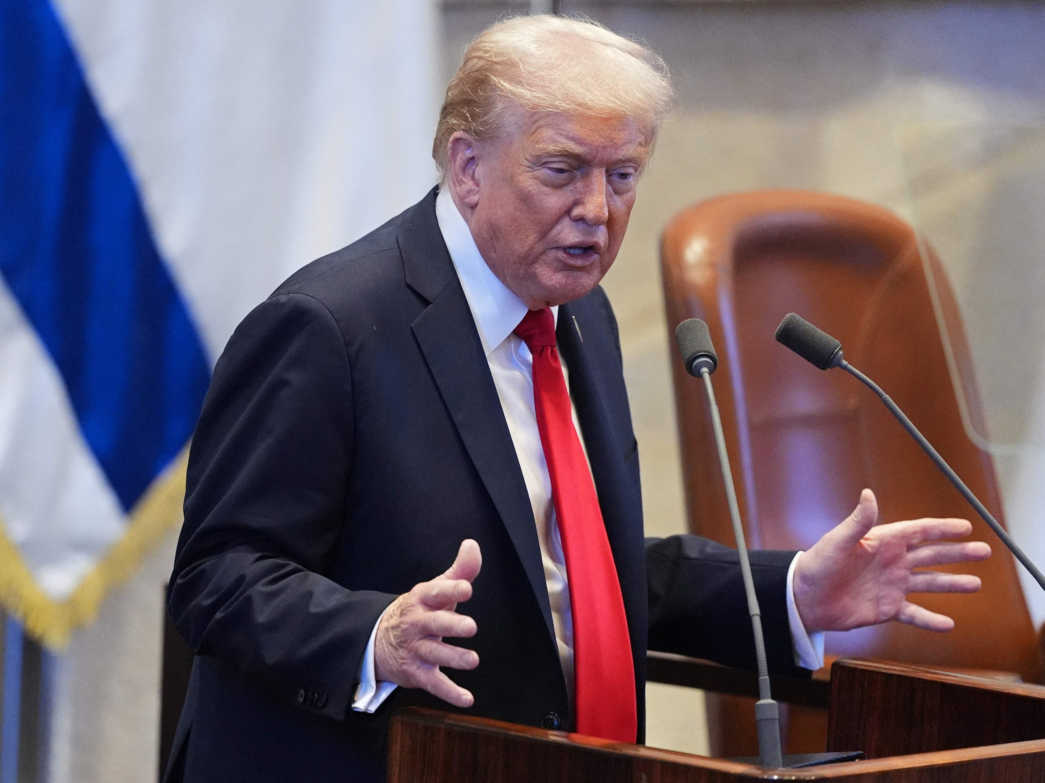 US-Präsident Donald Trump hat vor dem israelischen Parlament gesprochen.