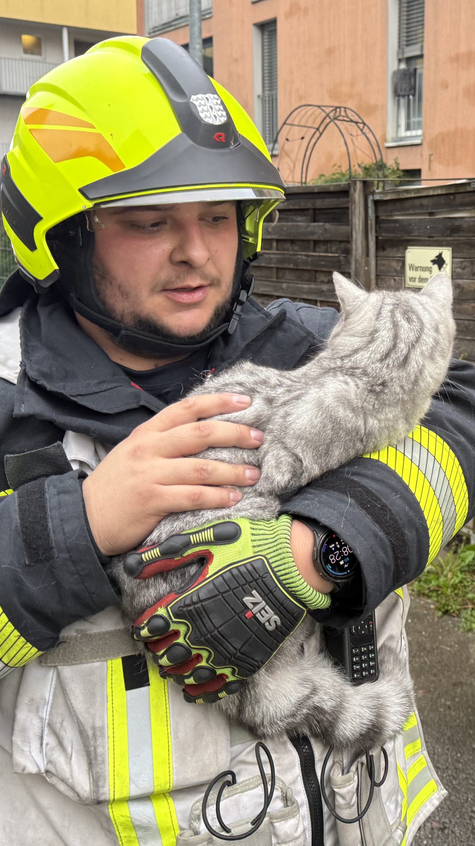 Die Feuerwehr konnte drei Katzen aus der betroffenen Wohnung retten.