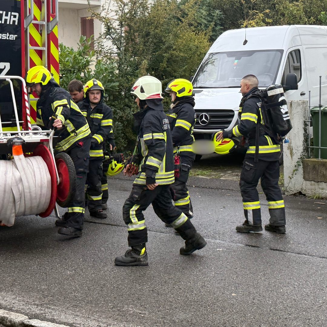 Feuerwehr Bregenz Vorkloster rückte zum Brand an.