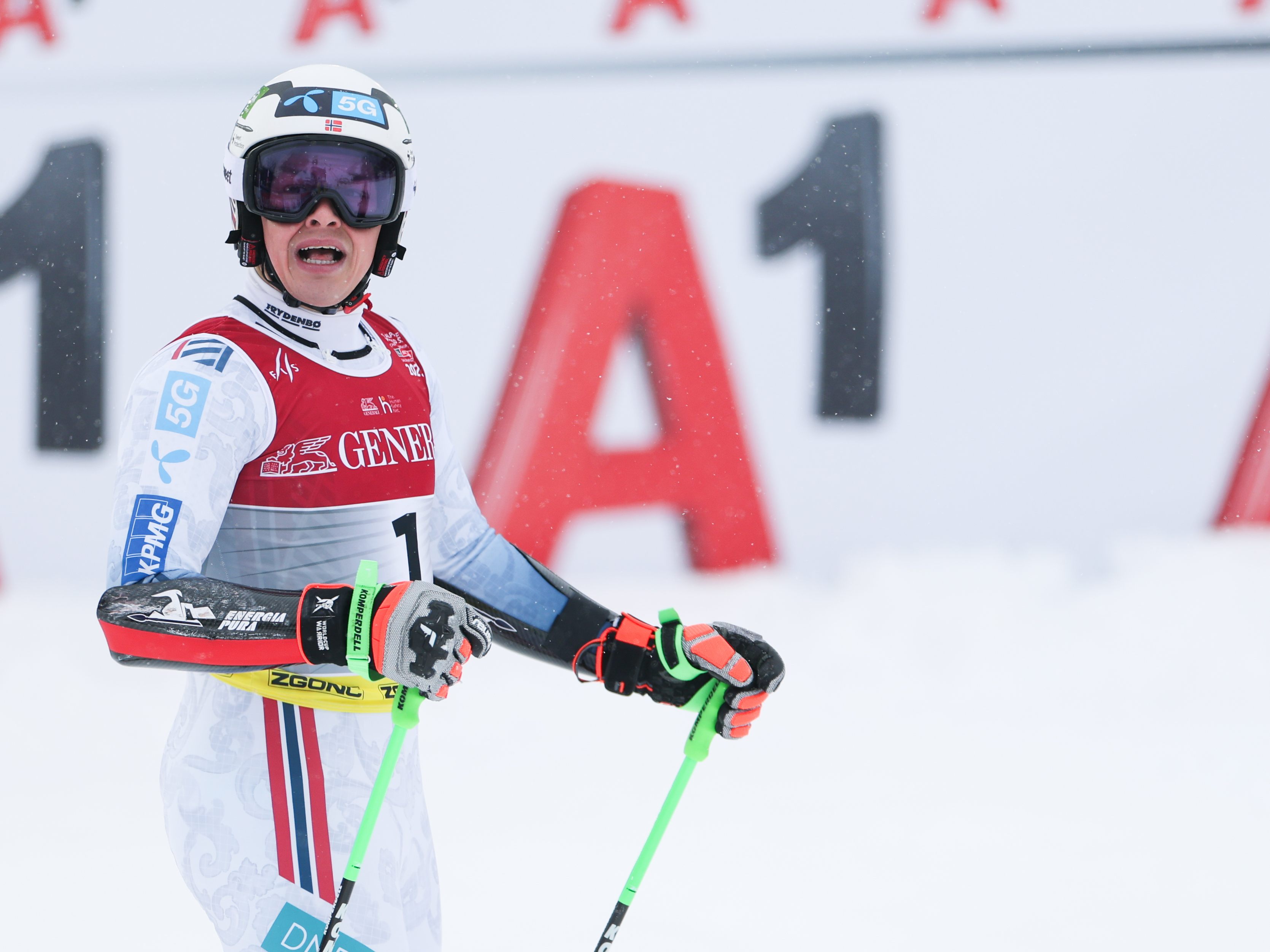 Alexander Steen Olsen (NOR) bei der Ski-WM 2025 in Saalbach.