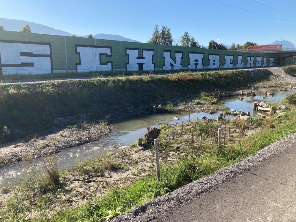 Graffiti-Bande-besudelte-Infrastruktur-der-Autobahn