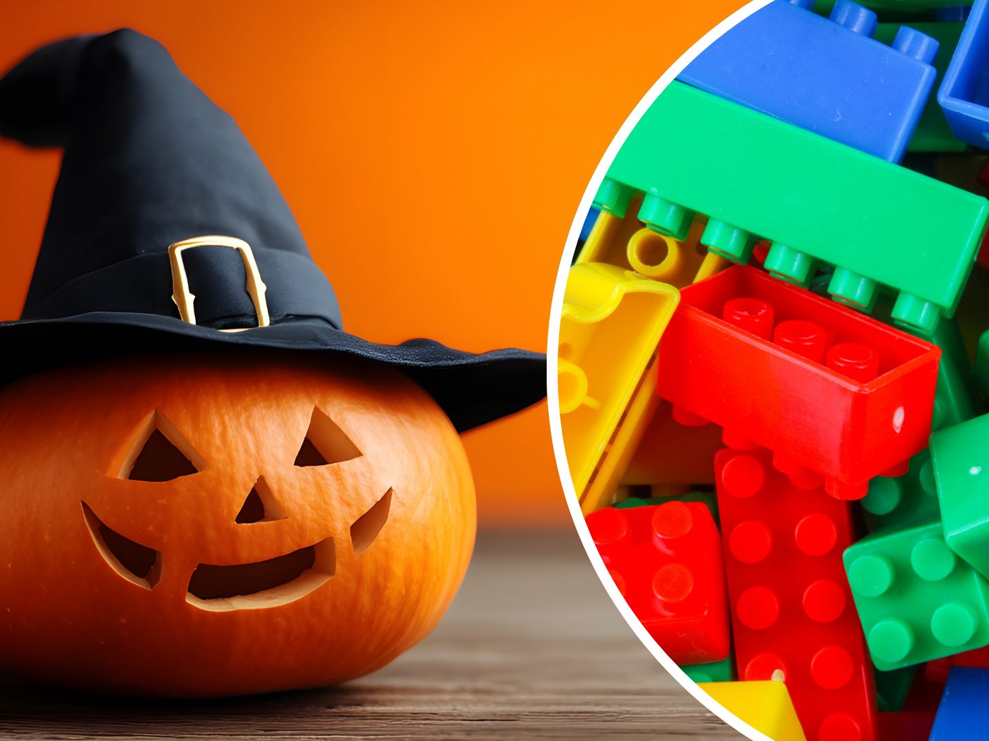 Kürbise aus Legosteinen