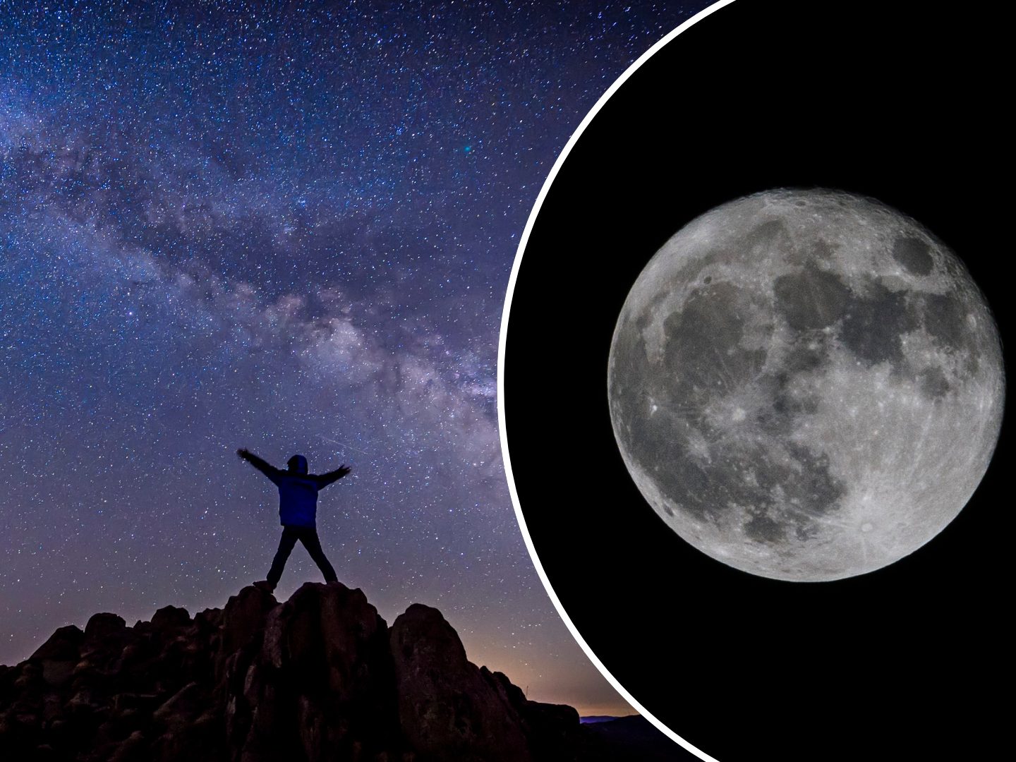 Nur für kurze Zeit: Gigantischer Mond trifft auf leuchtende Meteore