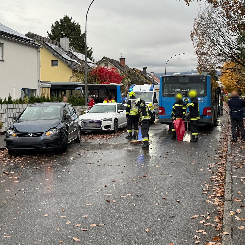 Verkehrsunfall in Bregenz am Donnerstagvormittag.