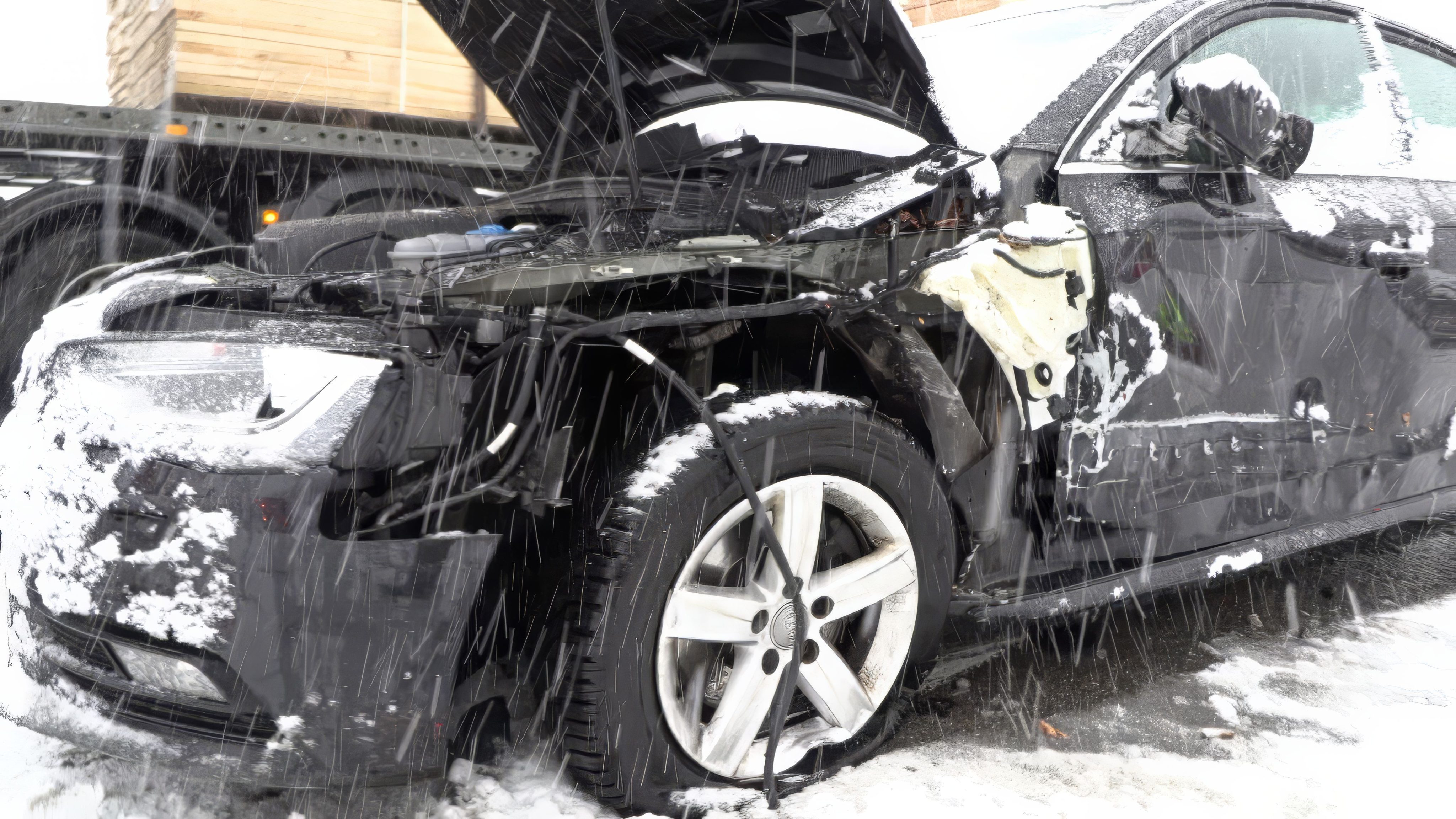 Der Audi wurde im Frontbereich massiv beschädigt.