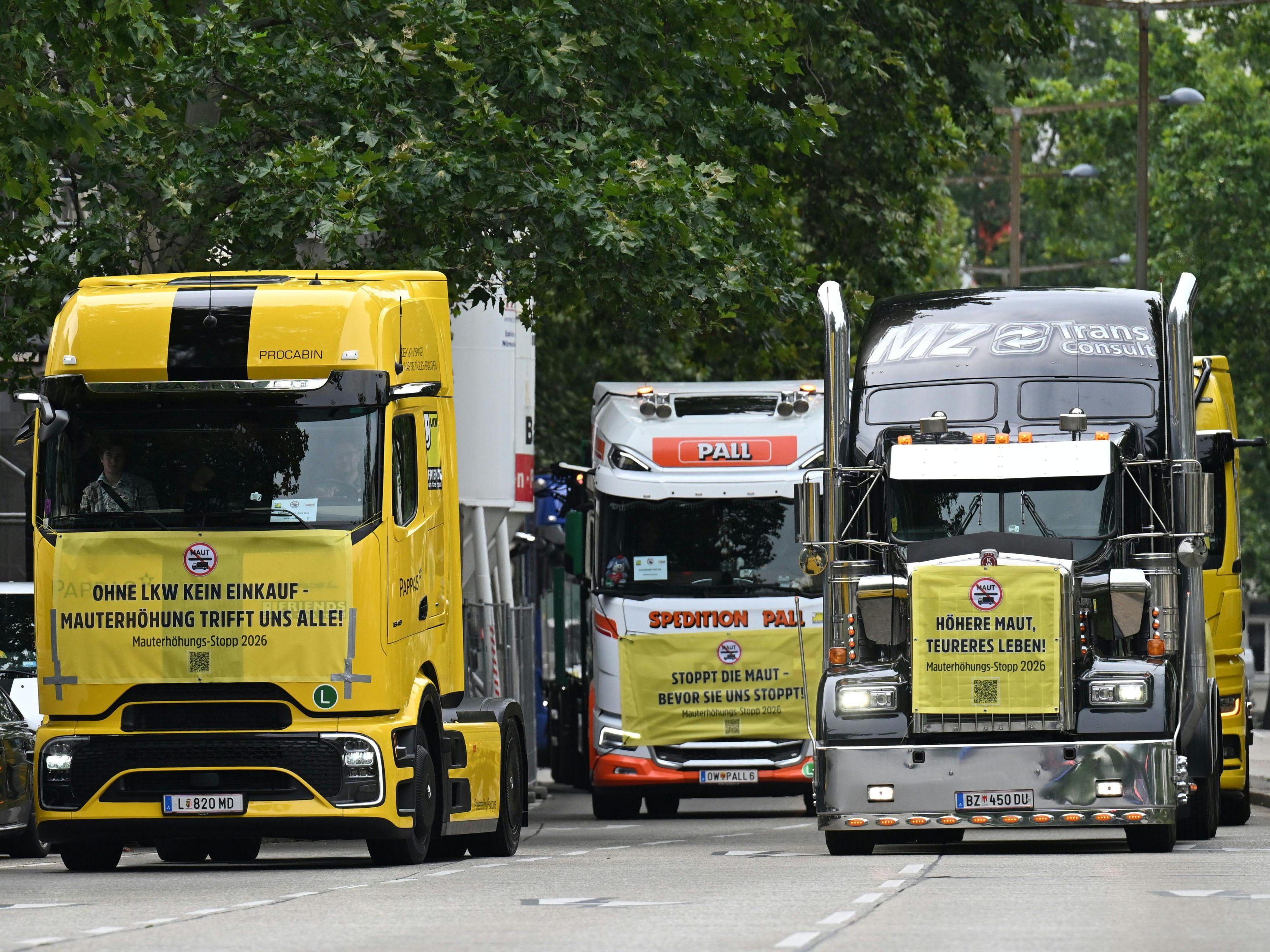 Im September protestierten die Frächter bereits in Wien.