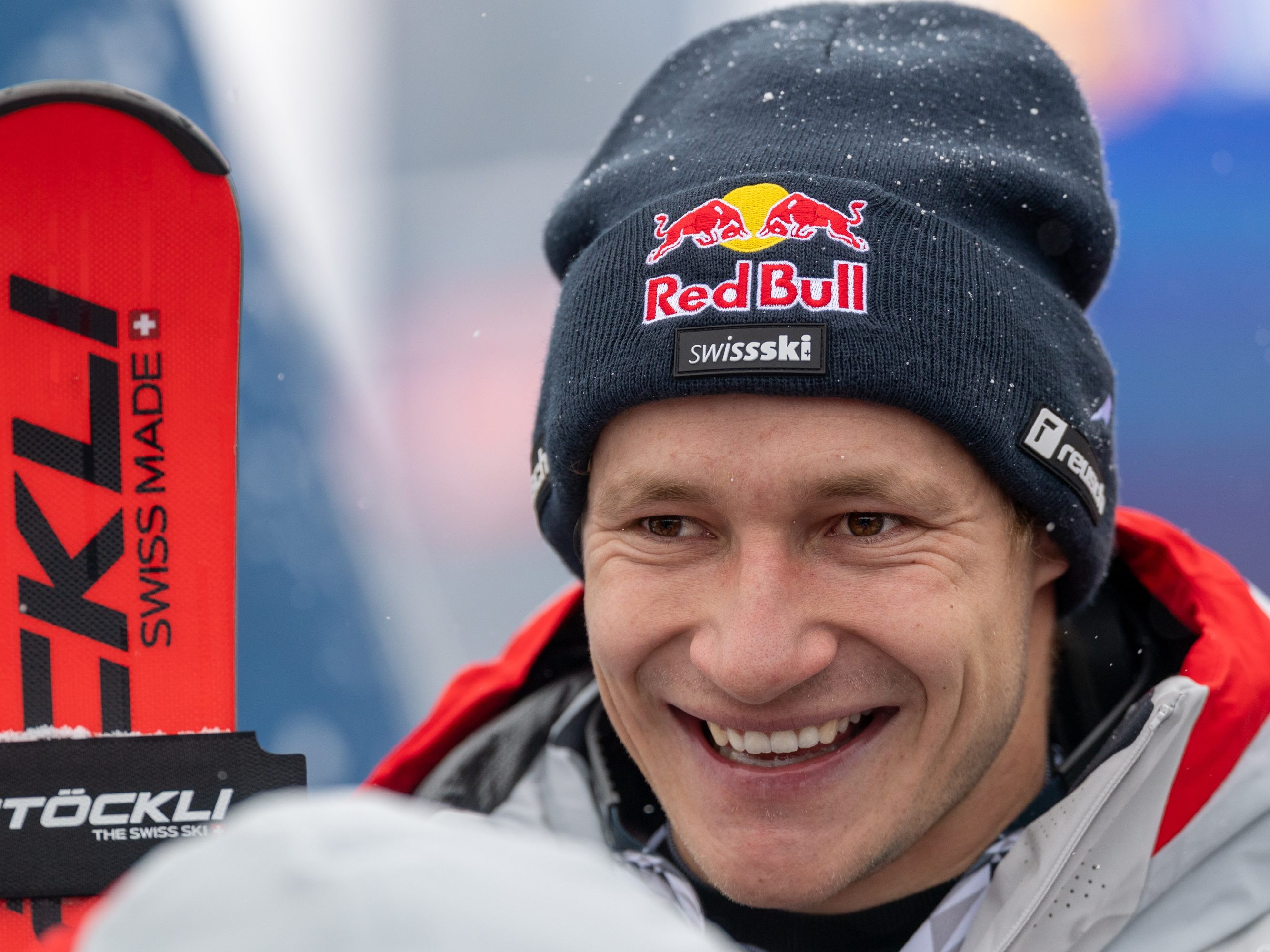 Marco Odermatt nach seinem Sieg im Riesentorlauf beim Weltcup-Auftakt in Sölden.