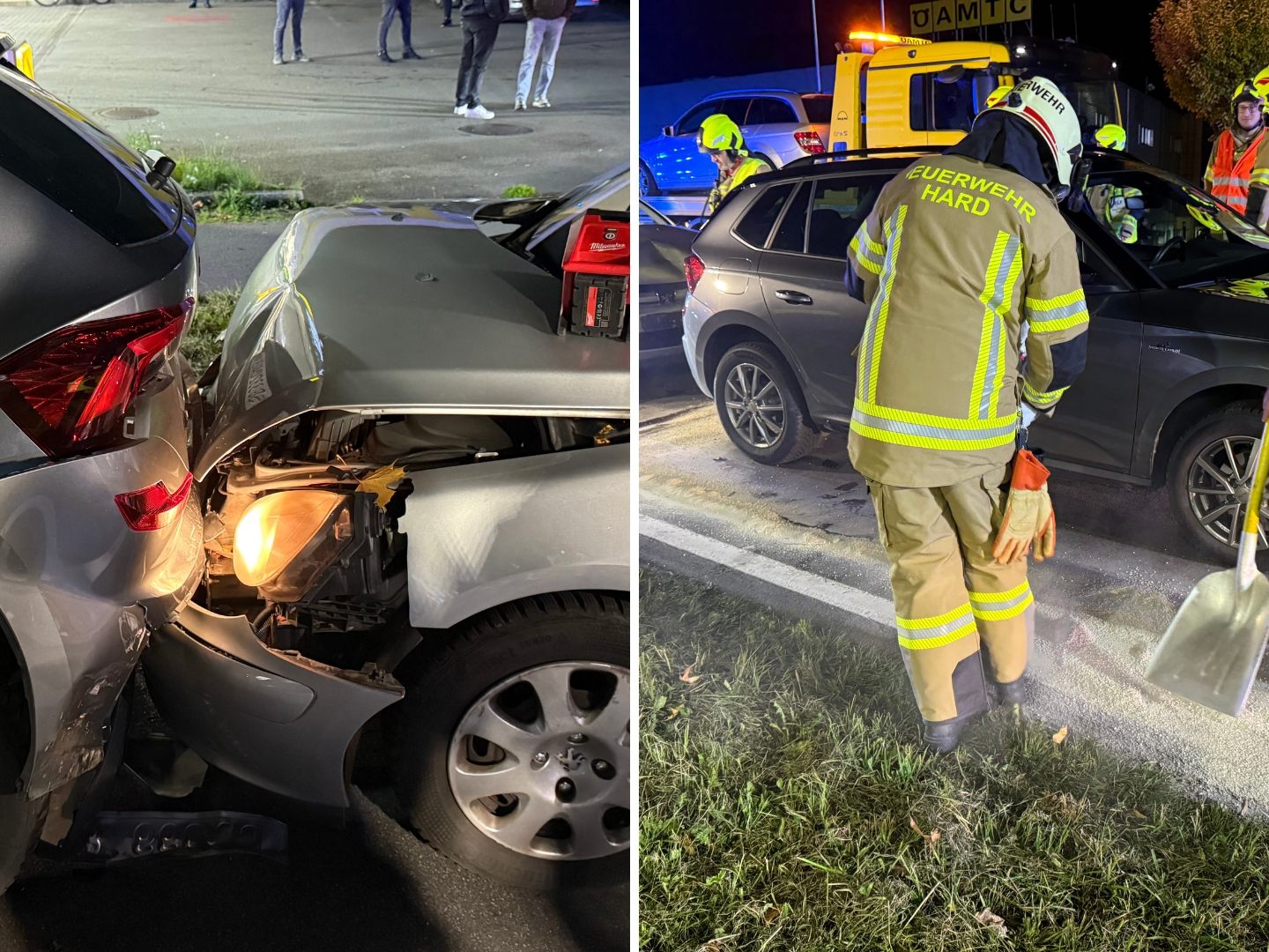 In der Rheinstraße in Hard ist es am Samstagabend zu einem Auffahrunfall gekommen. In der Rheinstraße in Hard ist es am Samstagabend zu einem Auffahrunfall gekommen.