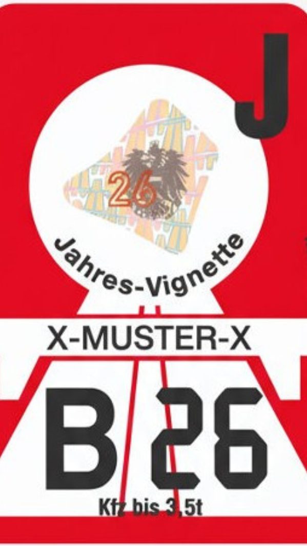 Die feuerrote Vignette 2026 ist da – und sie ist die letzte zum Kleben.