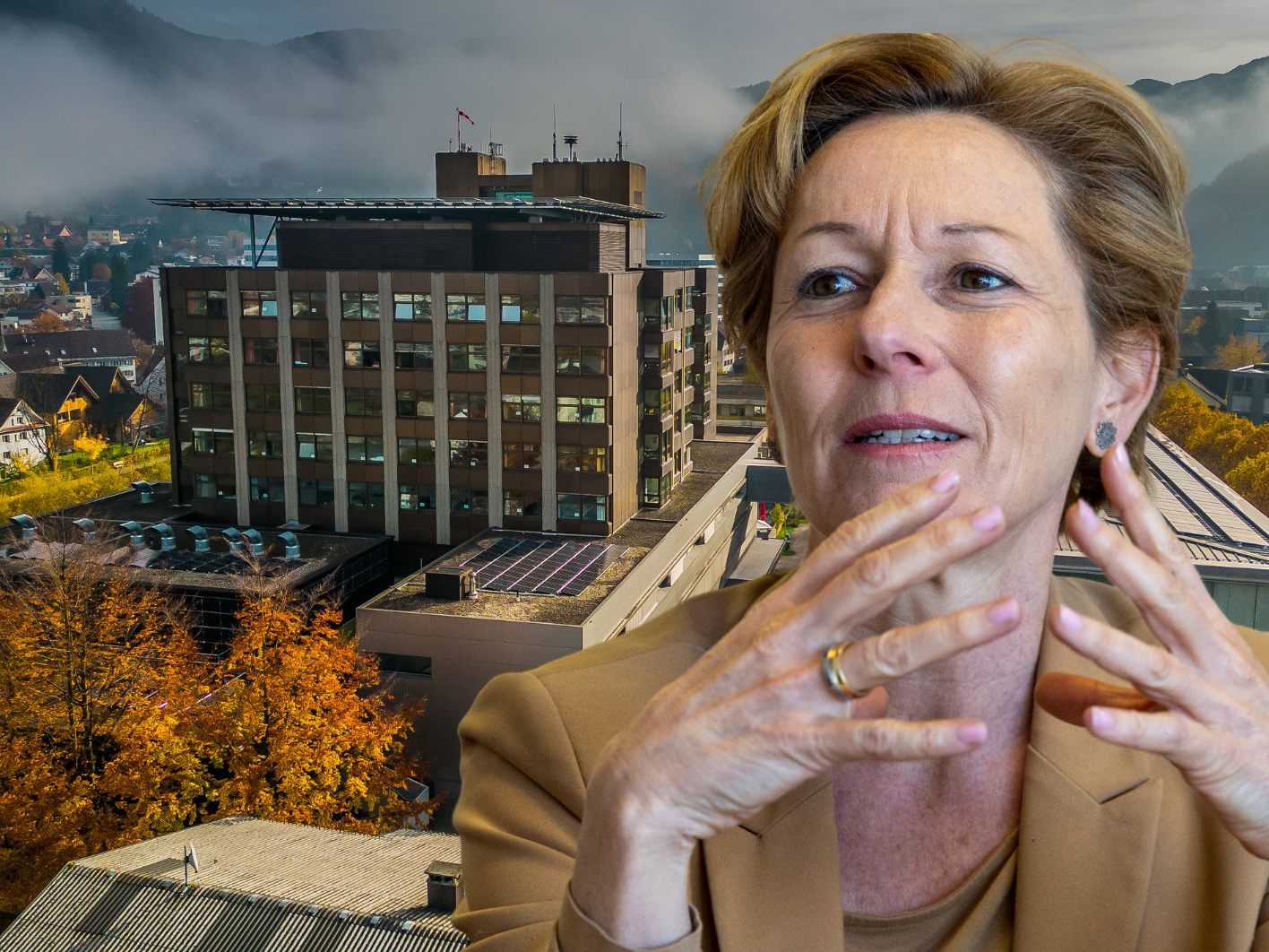 Landesrätin Martina Rüscher über den Stand beim Krankenhaus Dornbirn.