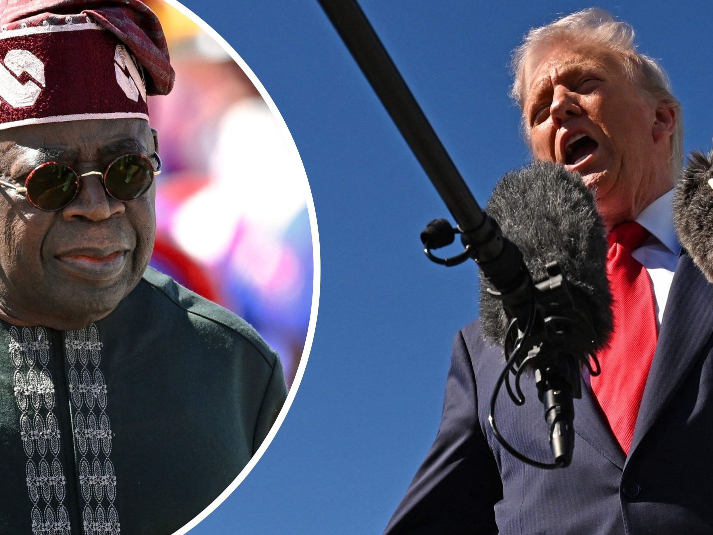 Präsident Bola Tinubu (l.) wies am Samstag Vorwürfe religiöser Intoleranz zurück, würde US-Hilfe gegen Rebellen aber wohl begrüßen.