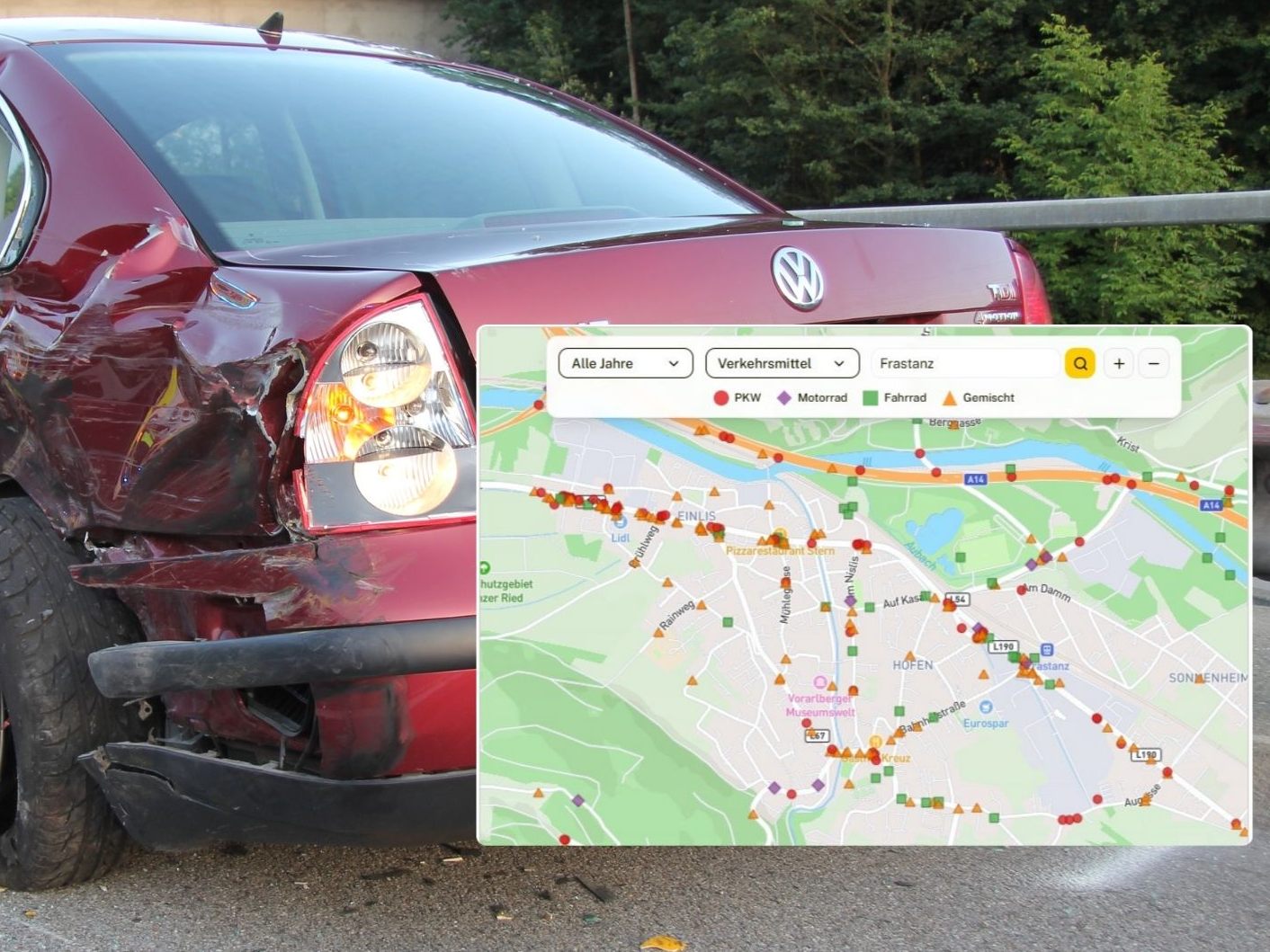 Verkehrssicherheit in Frastanz: Langfristig keine Verschärfung.