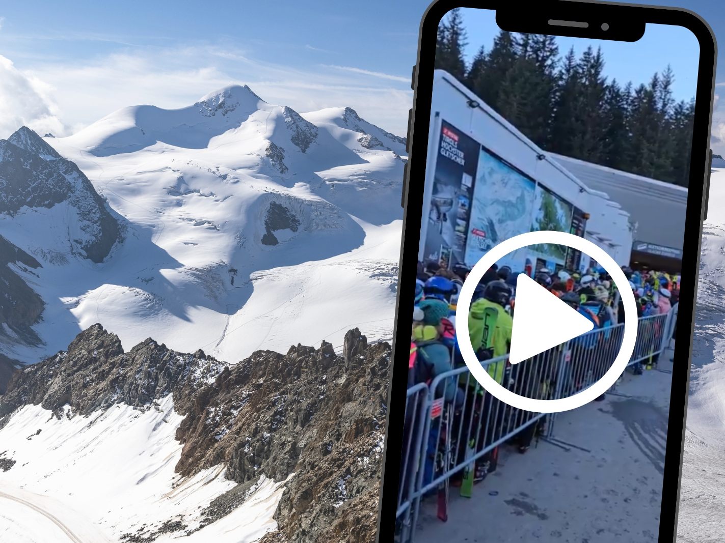 Andrang auf Gletscher: Video zeigt Mega-Warteschlange im Pitztal.