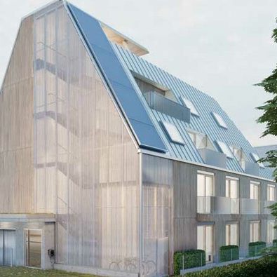 Visualisierung des Gebäudes der "Rheintal Apartments", das im Frühjahr 2027 fertiggestellt sein soll.