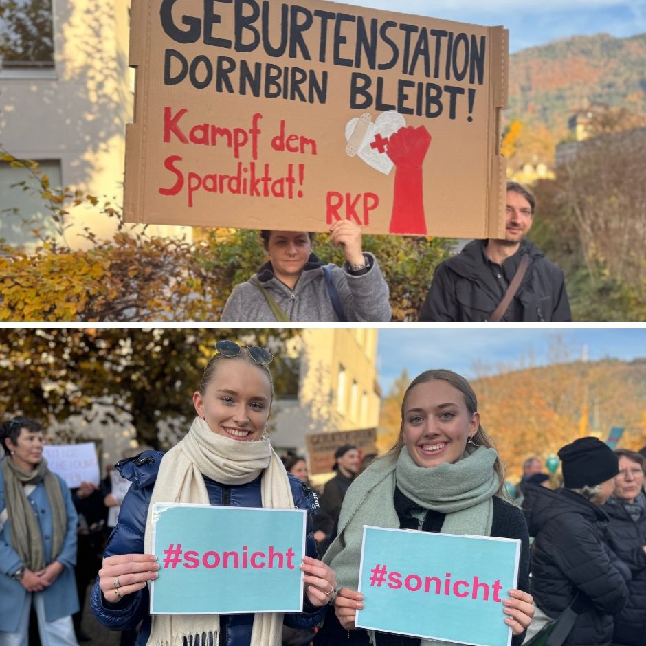 VOL.AT vor Ort bei der Demo gegen die Spitalspläne.