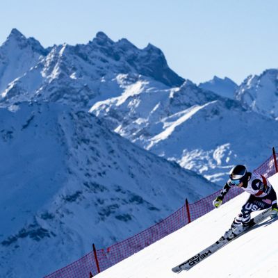 Lindsey Vonn legte in der Schweizer Bergwelt eine klare Bestzeit hin